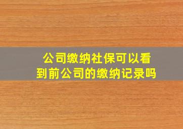 公司缴纳社保可以看到前公司的缴纳记录吗