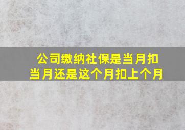 公司缴纳社保是当月扣当月还是这个月扣上个月