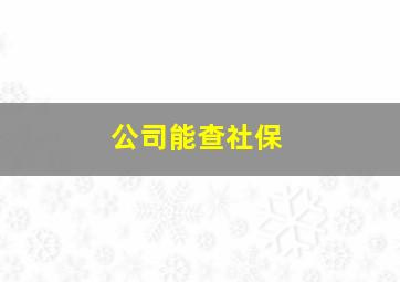 公司能查社保