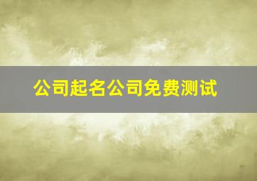 公司起名公司免费测试