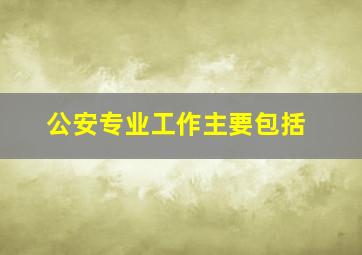 公安专业工作主要包括