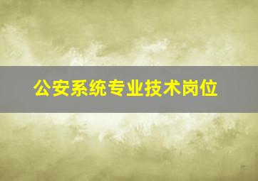 公安系统专业技术岗位