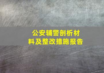 公安辅警剖析材料及整改措施报告