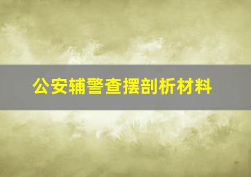 公安辅警查摆剖析材料