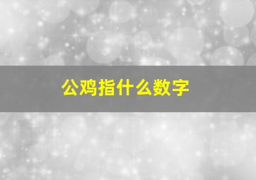 公鸡指什么数字