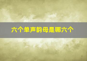 六个单声韵母是哪六个