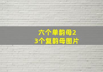 六个单韵母23个复韵母图片