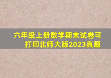 六年级上册数学期末试卷可打印北师大版2023真题