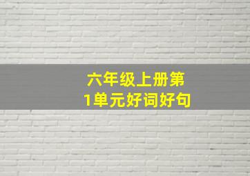 六年级上册第1单元好词好句