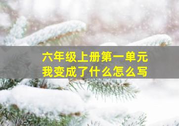 六年级上册第一单元我变成了什么怎么写