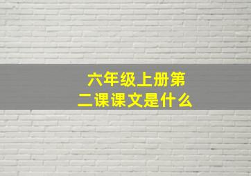 六年级上册第二课课文是什么