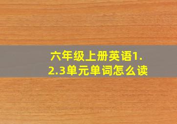 六年级上册英语1.2.3单元单词怎么读