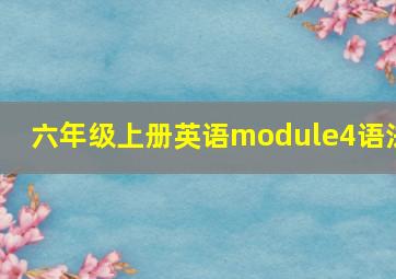 六年级上册英语module4语法