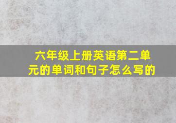 六年级上册英语第二单元的单词和句子怎么写的