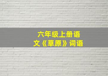 六年级上册语文《草原》词语