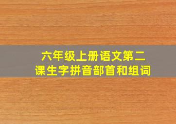 六年级上册语文第二课生字拼音部首和组词