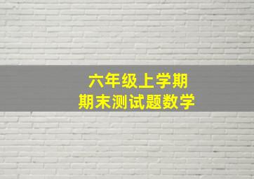 六年级上学期期末测试题数学