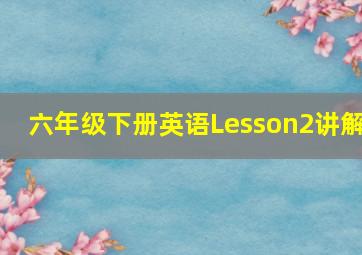 六年级下册英语Lesson2讲解