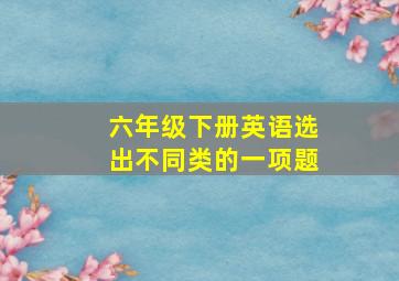 六年级下册英语选出不同类的一项题