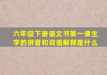 六年级下册语文书第一课生字的拼音和词语解释是什么