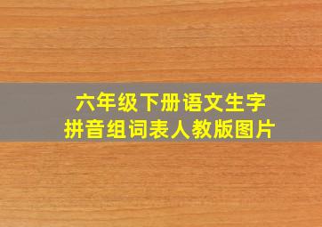 六年级下册语文生字拼音组词表人教版图片