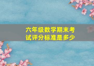 六年级数学期末考试评分标准是多少