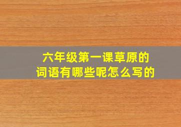 六年级第一课草原的词语有哪些呢怎么写的