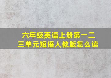 六年级英语上册第一二三单元短语人教版怎么读