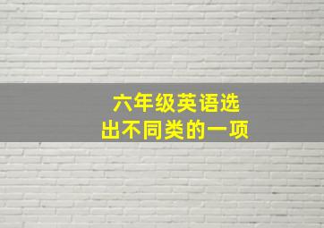 六年级英语选出不同类的一项