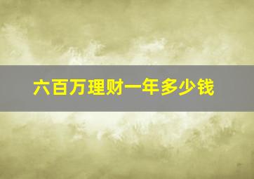 六百万理财一年多少钱