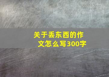 关于丢东西的作文怎么写300字