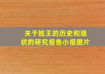 关于姓王的历史和现状的研究报告小报图片