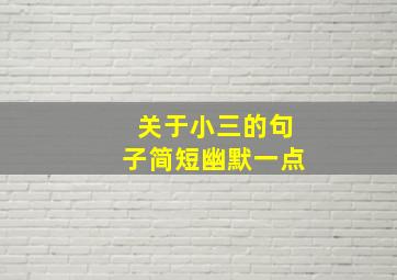 关于小三的句子简短幽默一点