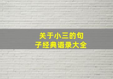 关于小三的句子经典语录大全