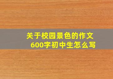 关于校园景色的作文600字初中生怎么写