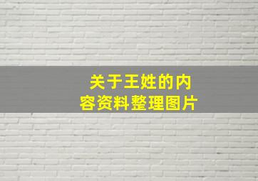 关于王姓的内容资料整理图片