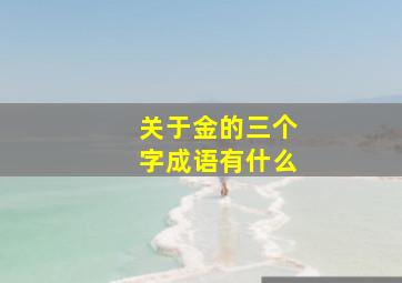 关于金的三个字成语有什么