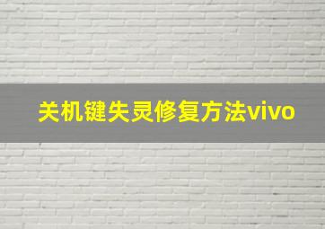 关机键失灵修复方法vivo