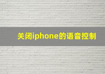 关闭iphone的语音控制