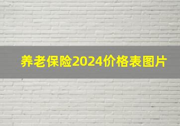 养老保险2024价格表图片