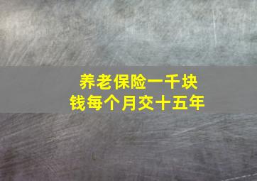 养老保险一千块钱每个月交十五年