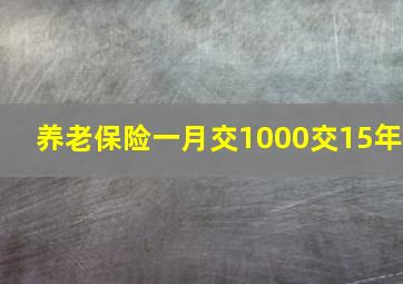 养老保险一月交1000交15年