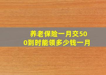 养老保险一月交500到时能领多少钱一月