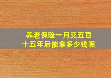 养老保险一月交五百十五年后能拿多少钱呢