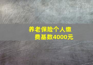 养老保险个人缴费基数4000元