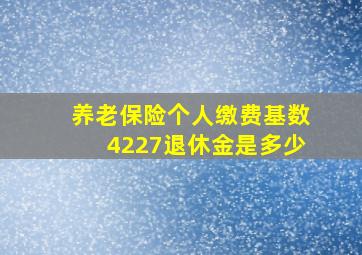 养老保险个人缴费基数4227退休金是多少