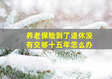 养老保险到了退休没有交够十五年怎么办