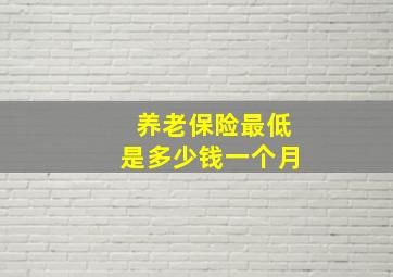 养老保险最低是多少钱一个月