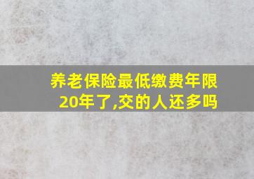 养老保险最低缴费年限20年了,交的人还多吗