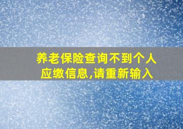 养老保险查询不到个人应缴信息,请重新输入